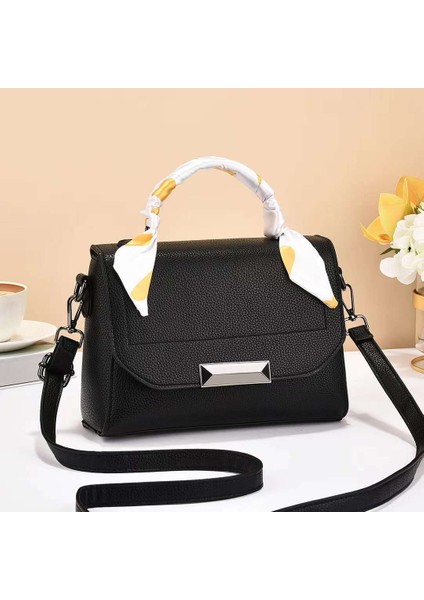Retro Basit Moda Ipek Eşarp Crossbody Omuz Çantası (Yurt Dışından)
