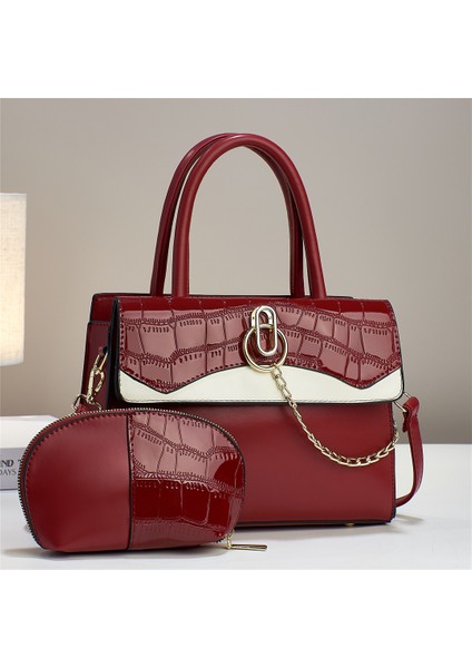 Yeni Moda Trend Kontrast Renk El Taşınabilir Omuz Crossbody Çanta (Yurt Dışından)