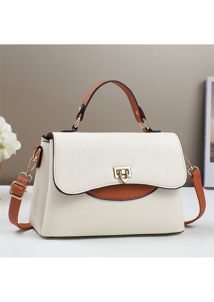 Yeni Basit Moda Büyük Kapasiteli Kontrast Renk Omuz El Çantası (Yurt Dışından)