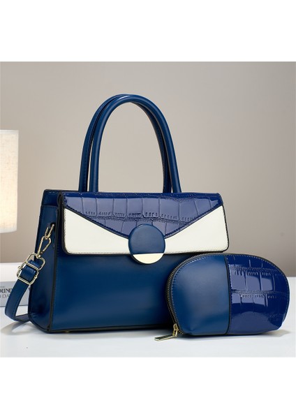 Moda Büyük Kapasiteli Tek Omuz Crossbody El Çantası Kadın Iki Parçalı Seti (Yurt Dışından)