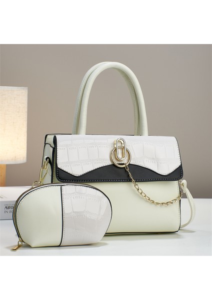 Yeni Moda Trend Kontrast Renk El Taşınabilir Omuz Crossbody Çanta (Yurt Dışından)