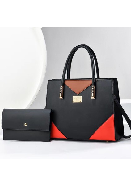 Yeni Moda Dikiş Kontrast Renk Tek Omuz Iki Parçalı Kadın Çanta (Yurt Dışından)
