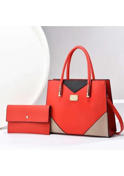 Yeni Moda Dikiş Kontrast Renk Tek Omuz Iki Parçalı Kadın Çanta (Yurt Dışından)