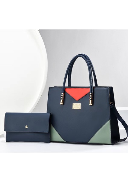Yeni Moda Dikiş Kontrast Renk Tek Omuz Iki Parçalı Kadın Çanta (Yurt Dışından)