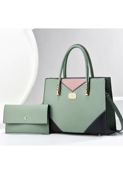 Yeni Moda Dikiş Kontrast Renk Tek Omuz Iki Parçalı Kadın Çanta (Yurt Dışından)