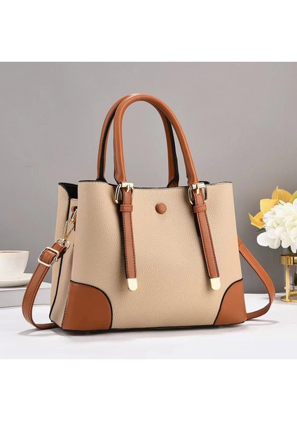 Yeni Moda Kontrast Renk Büyük Kapasiteli Taşınabilir Crossbody Çanta (Yurt Dışından)