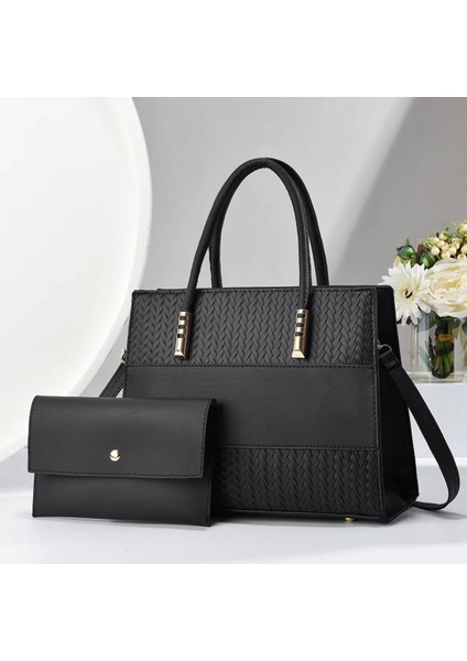 Yeni Moda Doku Iki Parçalı El Omuz Çantası (Yurt Dışından)