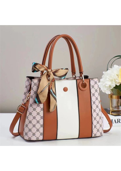 Yeni Basit Moda Renk Blok Büyük Kapasiteli Omuz El Çantası (Yurt Dışından)