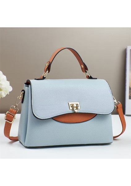 Yeni Basit Moda Büyük Kapasiteli Kontrast Renk Omuz El Çantası (Yurt Dışından)