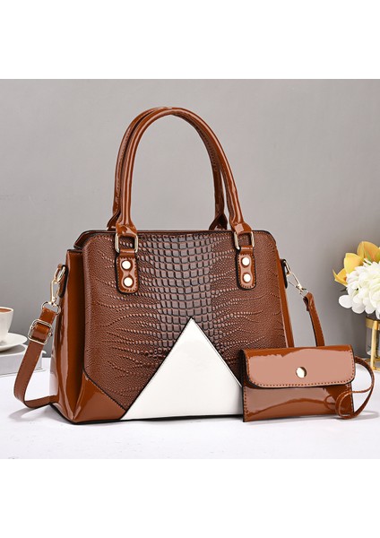 Yeni Moda Dikiş Kontrast Renk Tek Omuz Crossbody Çanta (Yurt Dışından)