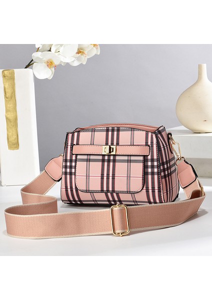 Yeni Ekose Kontrast Renkli Tek Omuz Çapraz Küçük Çanta (Yurt Dışından)