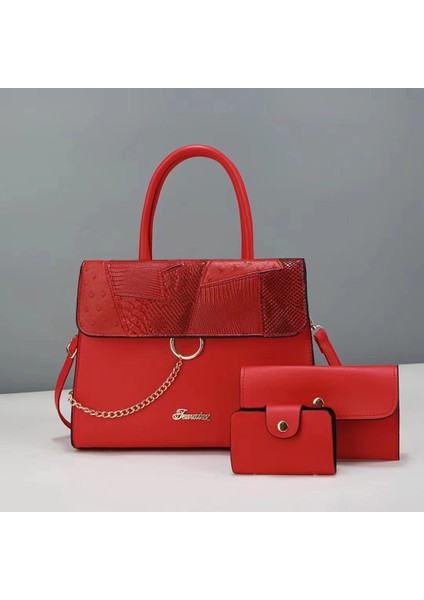 Yeni Zincir Dekleme Üç Parçalı Moda Tek Omuz Crossbody Çanta (Yurt Dışından)