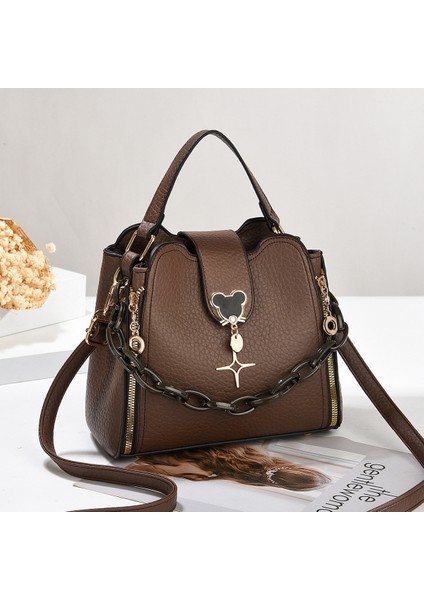 Yeni Yumuşak Deri Moda Büyük Kapasiteli Kova Çanta (Yurt Dışından)