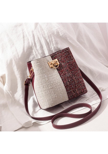 Yeni Moda Kontrast Renk Tek Omuz Kova Çanta (Yurt Dışından)