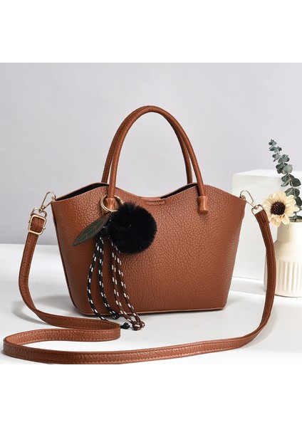 Yeni Düz Renk Moda Basit Büyük Kapasiteli El Çantası (Yurt Dışından)