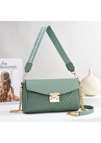 Yeni Çift Omuz Askısı Basit Zincir Küçük Kare Çanta (Yurt Dışından)