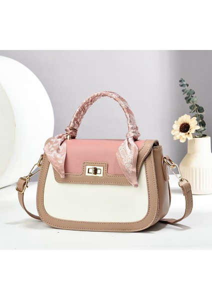 Yeni Basit ve Tatlı Kontrast Renkli Kızlar Omuz El Çantası (Yurt Dışından)