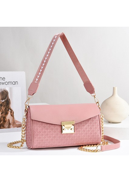 Yeni Çift Omuz Askısı Basit Zincir Küçük Kare Çanta (Yurt Dışından)