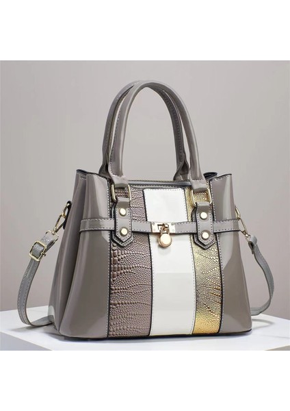 Moda Doku Kontrast Renk Tek Omuz Crossbody Çanta (Yurt Dışından)