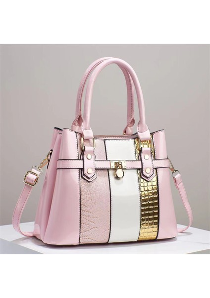 Moda Doku Kontrast Renk Tek Omuz Crossbody Çanta (Yurt Dışından)