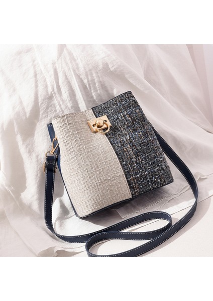 Yeni Moda Kontrast Renk Tek Omuz Kova Çanta (Yurt Dışından)