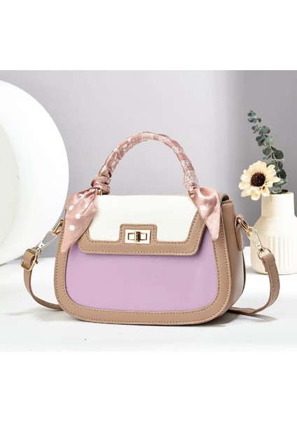 Yeni Basit ve Tatlı Kontrast Renkli Kızlar Omuz El Çantası (Yurt Dışından)