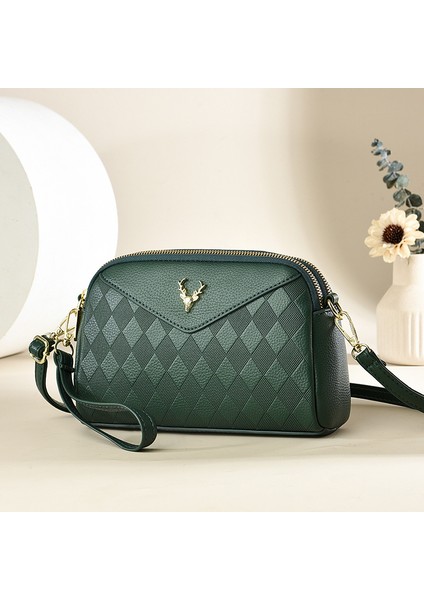 Yeni Moda Ekose Kabartmalı Tek Omuz Crossbody Çanta Kadınlar (Yurt Dışından)