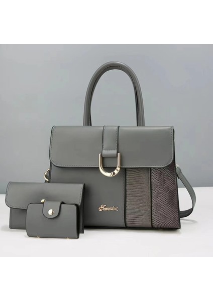 Yeni Kontrast Renk Ekleme Üç Parçalı Taşınabilir Omuz Çantası (Yurt Dışından)