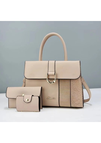 Yeni Kontrast Renk Ekleme Üç Parçalı Taşınabilir Omuz Çantası (Yurt Dışından)