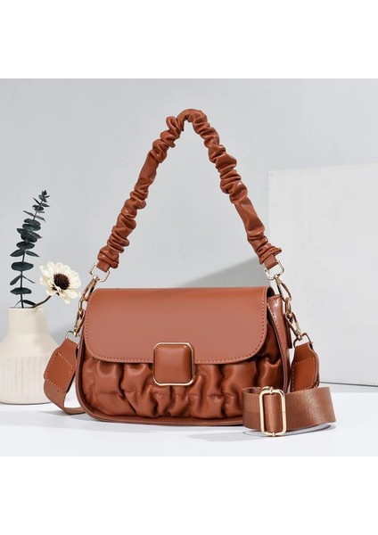 Yeni Basit Plili El Omuz Küçük Kare Çanta (Yurt Dışından)