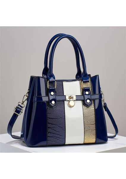 Moda Doku Kontrast Renk Tek Omuz Crossbody Çanta (Yurt Dışından)