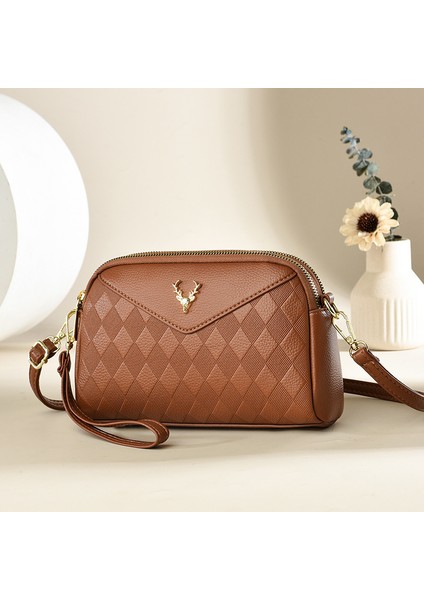 Yeni Moda Ekose Kabartmalı Tek Omuz Crossbody Çanta Kadınlar (Yurt Dışından)