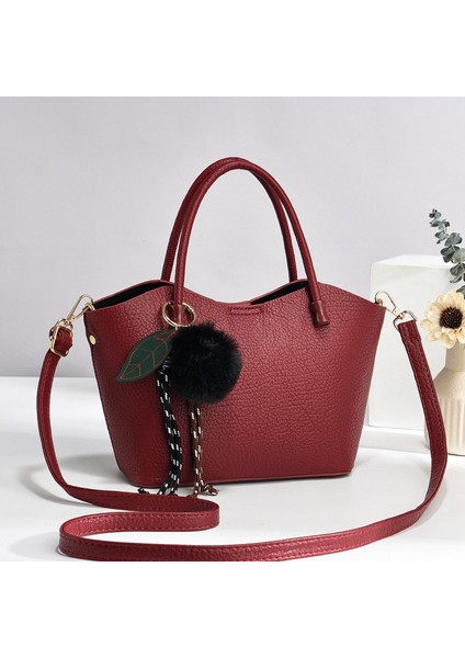 Yeni Düz Renk Moda Basit Büyük Kapasiteli El Çantası (Yurt Dışından)