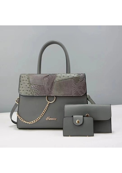 Yeni Zincir Dekleme Üç Parçalı Moda Tek Omuz Crossbody Çanta (Yurt Dışından)