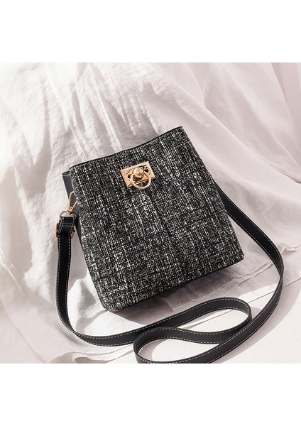 Yeni Moda Kontrast Renk Tek Omuz Kova Çanta (Yurt Dışından)