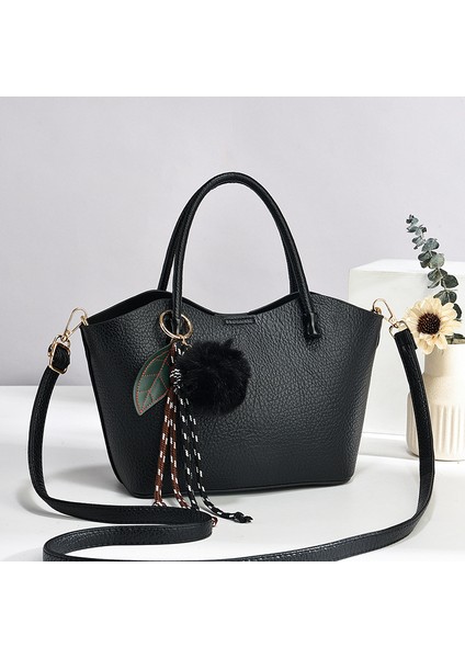 Yeni Düz Renk Moda Basit Büyük Kapasiteli El Çantası (Yurt Dışından)