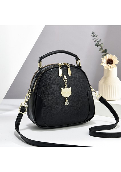 Moda Kontrast Renk Popüler Omuz Küçük Yuvarlak Çanta (Yurt Dışından)