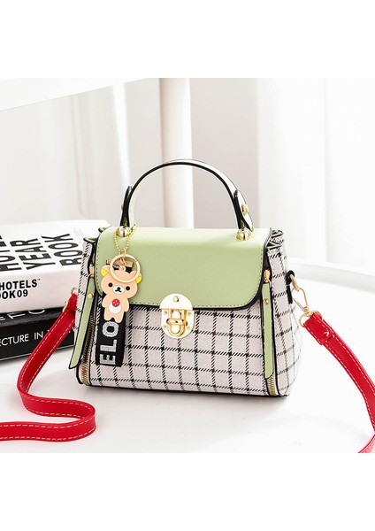 Yeni Ekose Kontrast Renk Taşınabilir Omuz Çantası (Yurt Dışından)