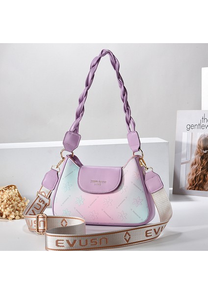 Yeni Sevimli Degrade Renk Baskılı Tek Omuz Çapraz Çanta (Yurt Dışından)