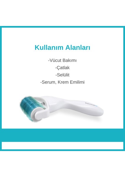 3,00 mm 1200 İğneli Vücut Dermaroller - Titanyum İğneli - Dermaroller Solüsyonu Hediyeli