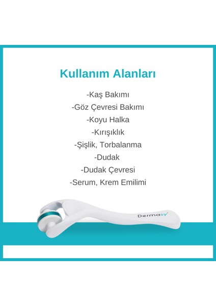 0,50 mm 180 İğneli Kaş ve Göz Çevresi Dermaroller - Titanyum Iğneli - Dermaroller Solüsyonu Hediyeli