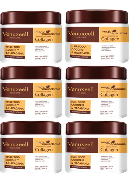Maca Love Hair Repair Argan Keratin Collagen Onarıcı Saç Maskesi 6'lı Set