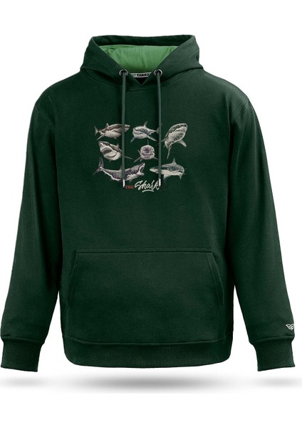 Shark Free Tasarım Kapşonlu Sweatshirt