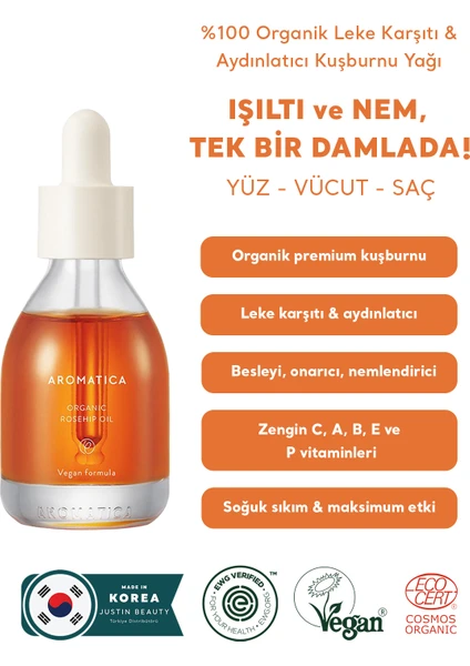 Organic Rose Hip Oil - %100 Organik Kuşburnu Yağı