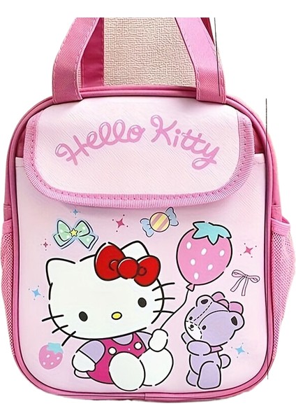 Sanrio Yalıtımlı Öğle Yemeği Çantası Hello Kitty Kuromi Cinnamoroll Baskılı Kanvas Öğle Yemeği Çantası Yeniden Kullanılabilir Fermuar Kapatma Tote Çanta Çocuklar Hediye (Yurt Dışından)