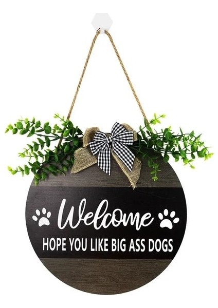 B Ön Kapı Dekoru Için Hoş Geldiniz Tabelası, Hoş Geldiniz Umarız Ön Sundurma Için Köpekleri Seversiniz, Ahşap Çiftlik Evi Kapı Askı Tabelası (Yurt Dışından)