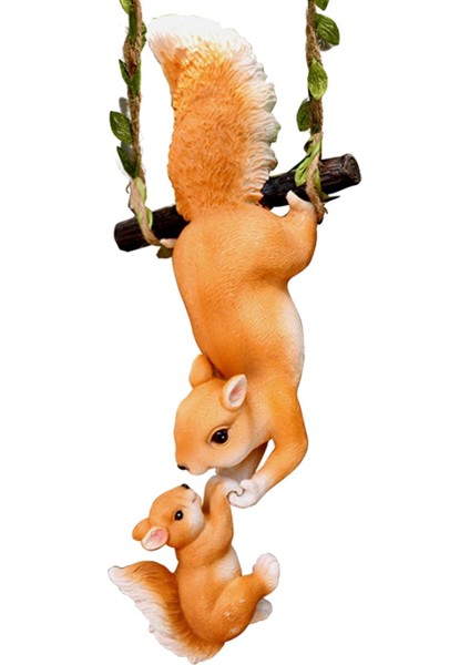 Icı Reçine Sincap Heykelciği Icı Reçine Açık Heykeli Sarı 13CMX8CMX31CM (Yurt Dışından)