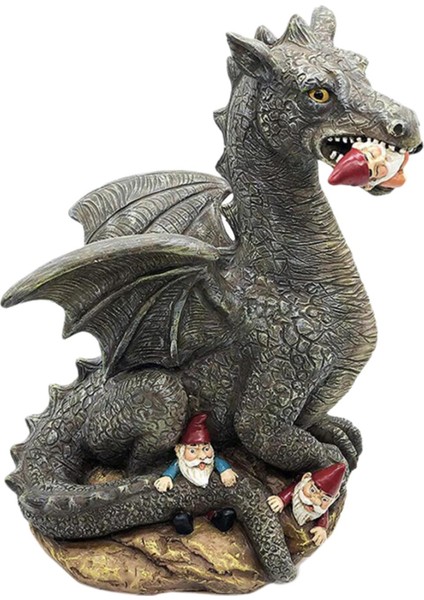 Açık Heykel, Dinozor ve Gnome Heykeli Peri Figürleri Reçine Süs, Cüce Yakalanan Sürükle Heykel (Yurt Dışından)