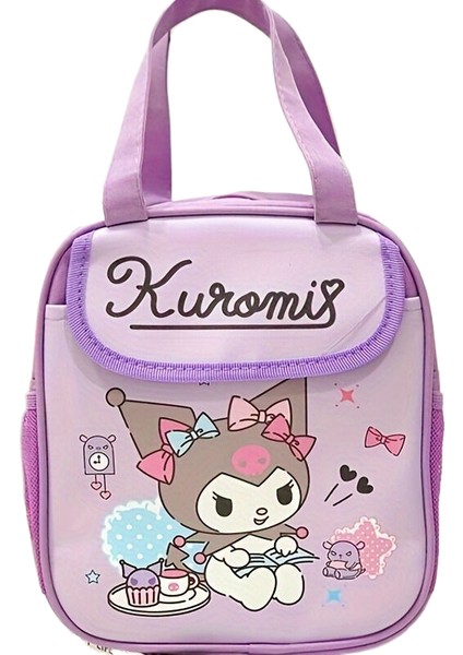 Sanrio Yalıtımlı Öğle Yemeği Çantası Hello Kitty Kuromi Cinnamoroll Baskılı Kanvas Öğle Yemeği Çantası Yeniden Kullanılabilir Fermuar Kapatma Tote Çanta Çocuklar Hediye (Yurt Dışından)