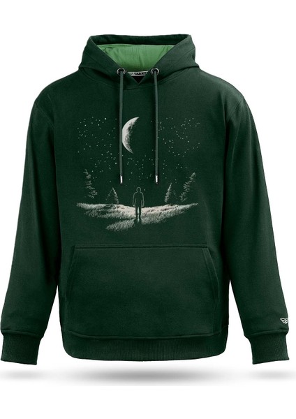 Gece ve Yıldızlar Tasarım Kapşonlu Sweatshirt